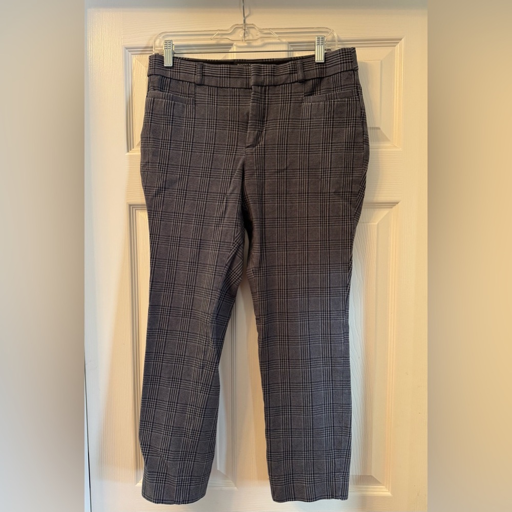 Banana Republic Women’s Sloan curvy fit Gray Plaid Dress Work Pants
